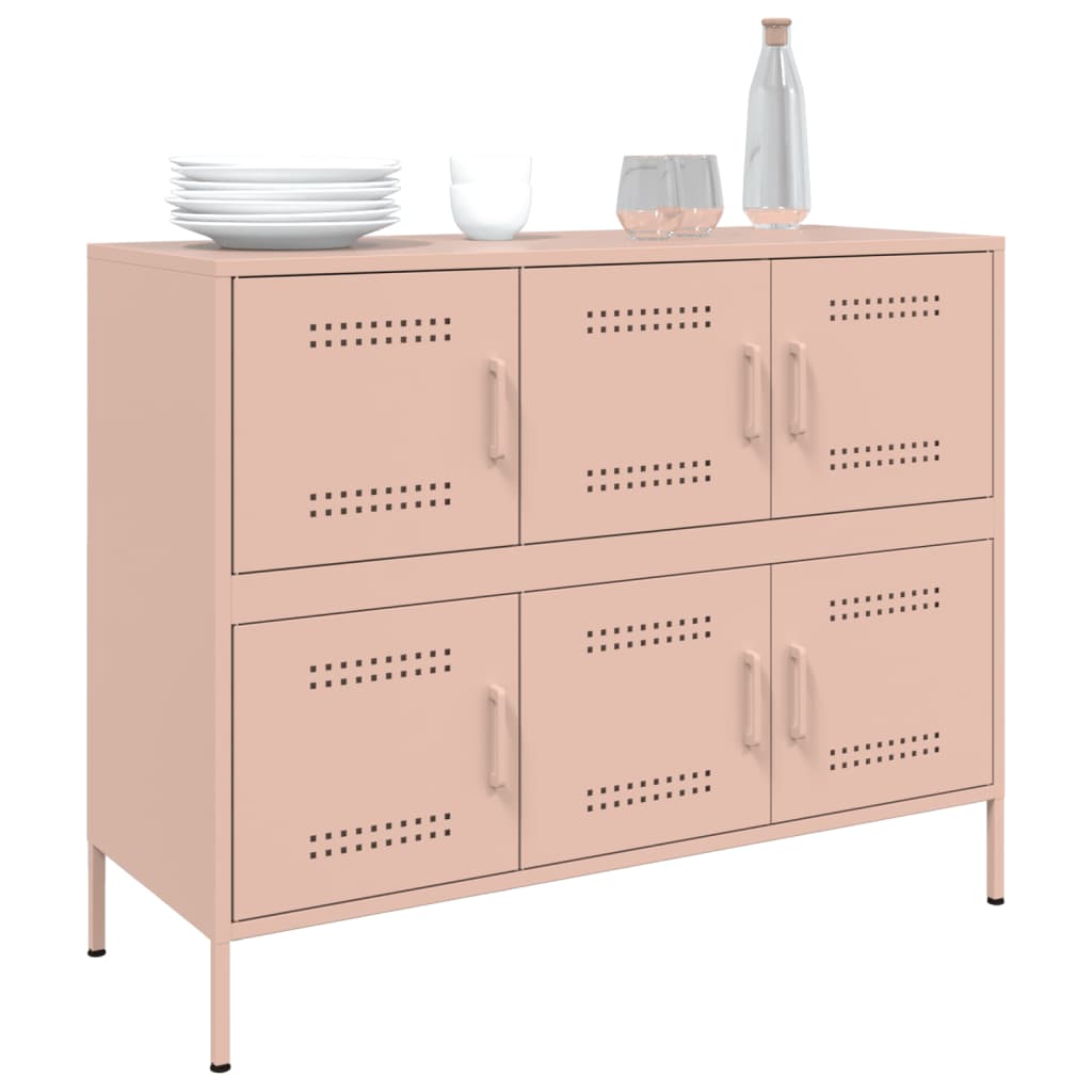 vidaXL Sideboard Rosa 100,5x39x79 cm Stahl