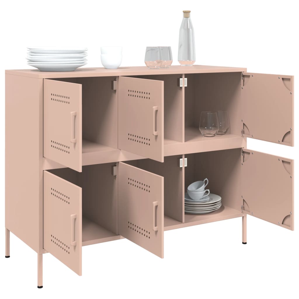 vidaXL Sideboard Rosa 100,5x39x79 cm Stahl