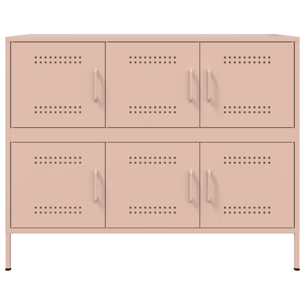 vidaXL Sideboard Rosa 100,5x39x79 cm Stahl