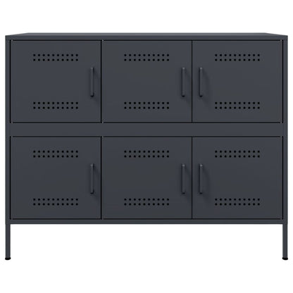 vidaXL Sideboard Anthrazit 100,5x39x79 cm Stahl