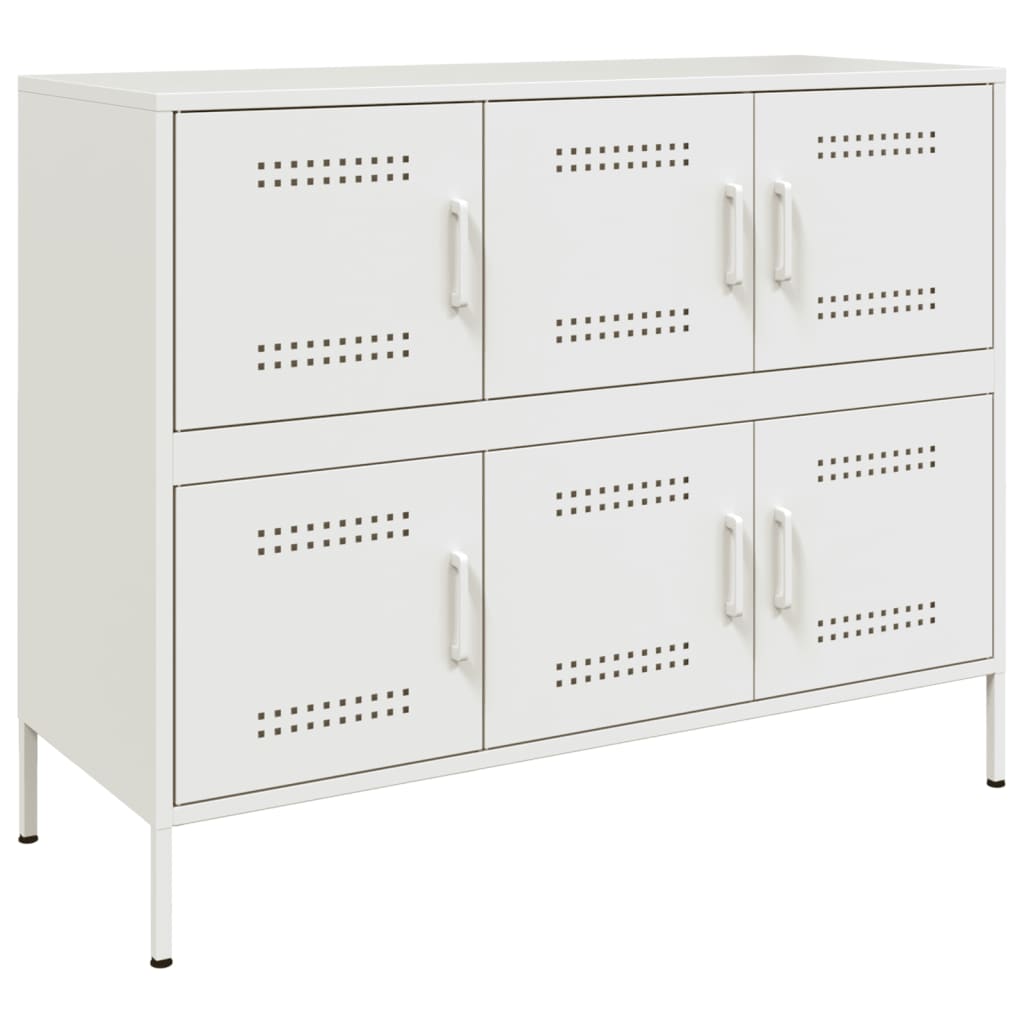 vidaXL Sideboard Weiß 100,5x39x79 cm Stahl