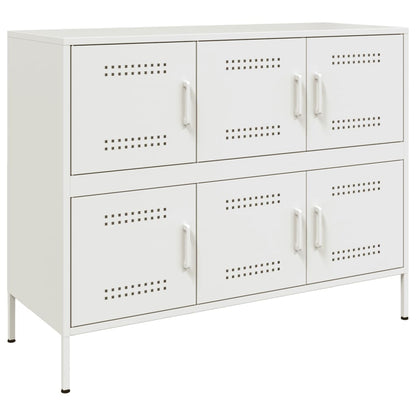 vidaXL Sideboard Weiß 100,5x39x79 cm Stahl