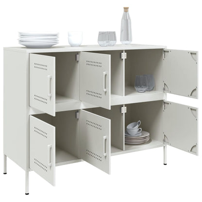 vidaXL Sideboard Weiß 100,5x39x79 cm Stahl