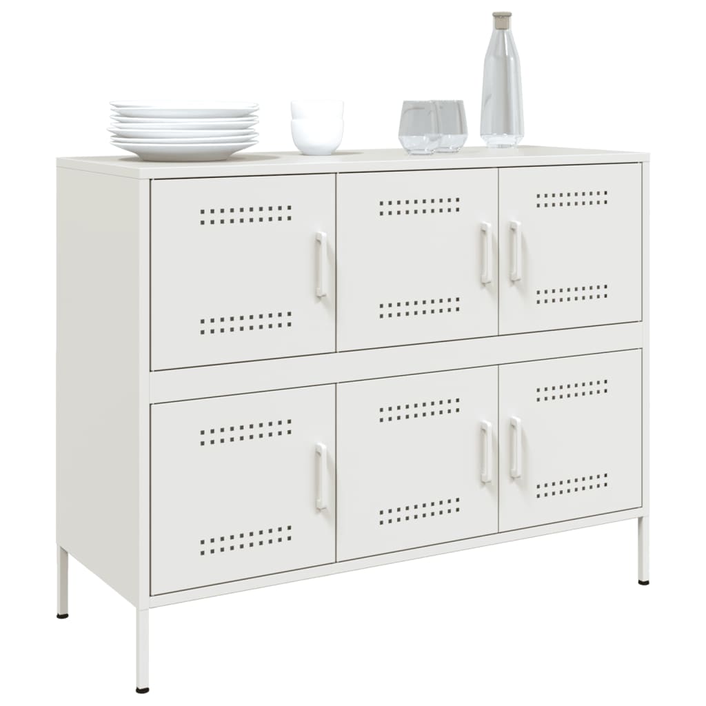 vidaXL Sideboard Weiß 100,5x39x79 cm Stahl