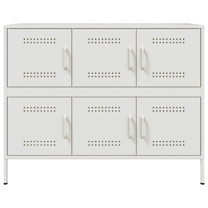 vidaXL Sideboard Weiß 100,5x39x79 cm Stahl