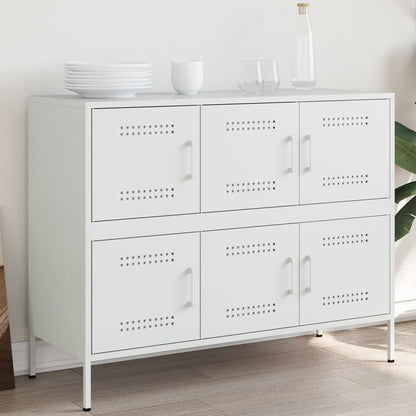 vidaXL Sideboard Weiß 100,5x39x79 cm Stahl