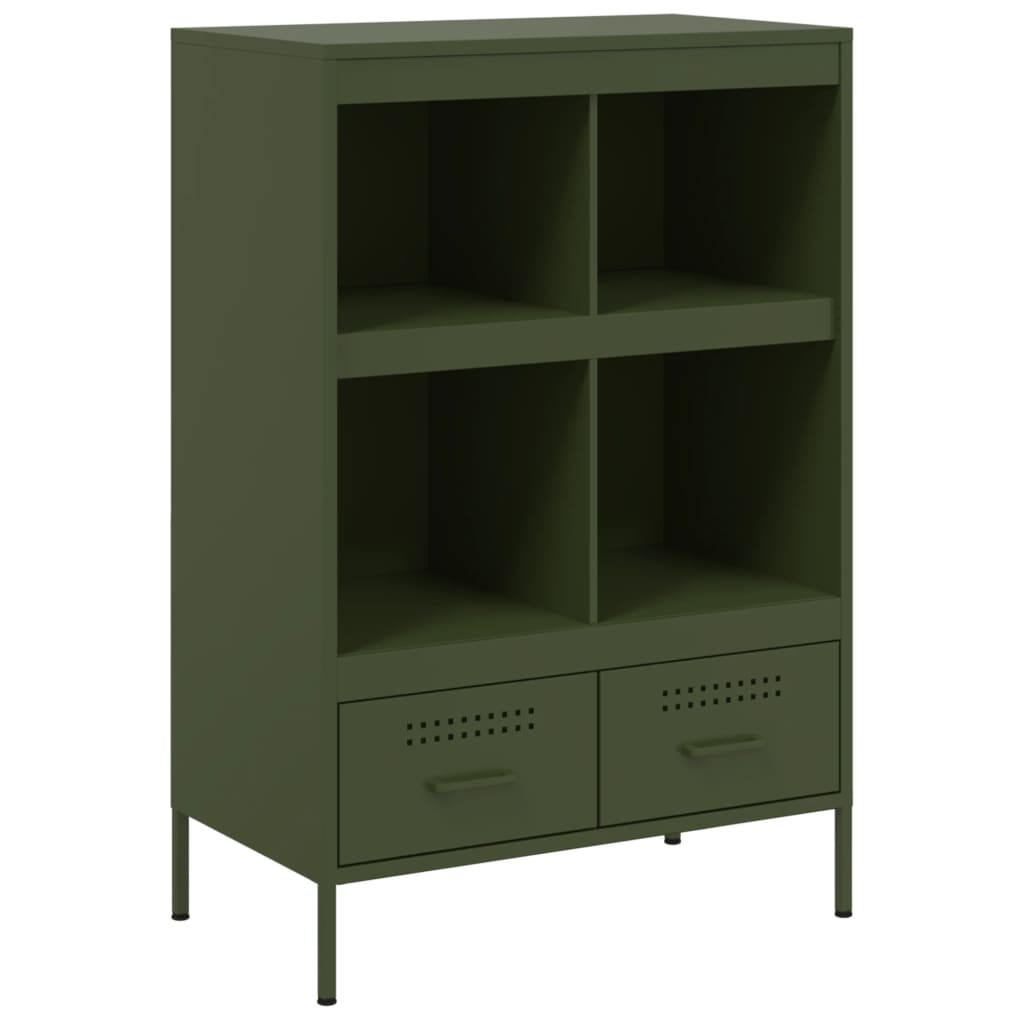 vidaXL Highboard Olivgrün 68x39x101,5 cm Stahls