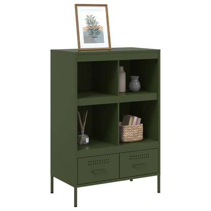 vidaXL Highboard Olivgrün 68x39x101,5 cm Stahls