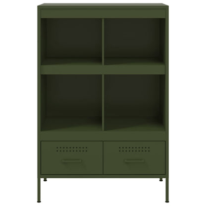 vidaXL Highboard Olivgrün 68x39x101,5 cm Stahls