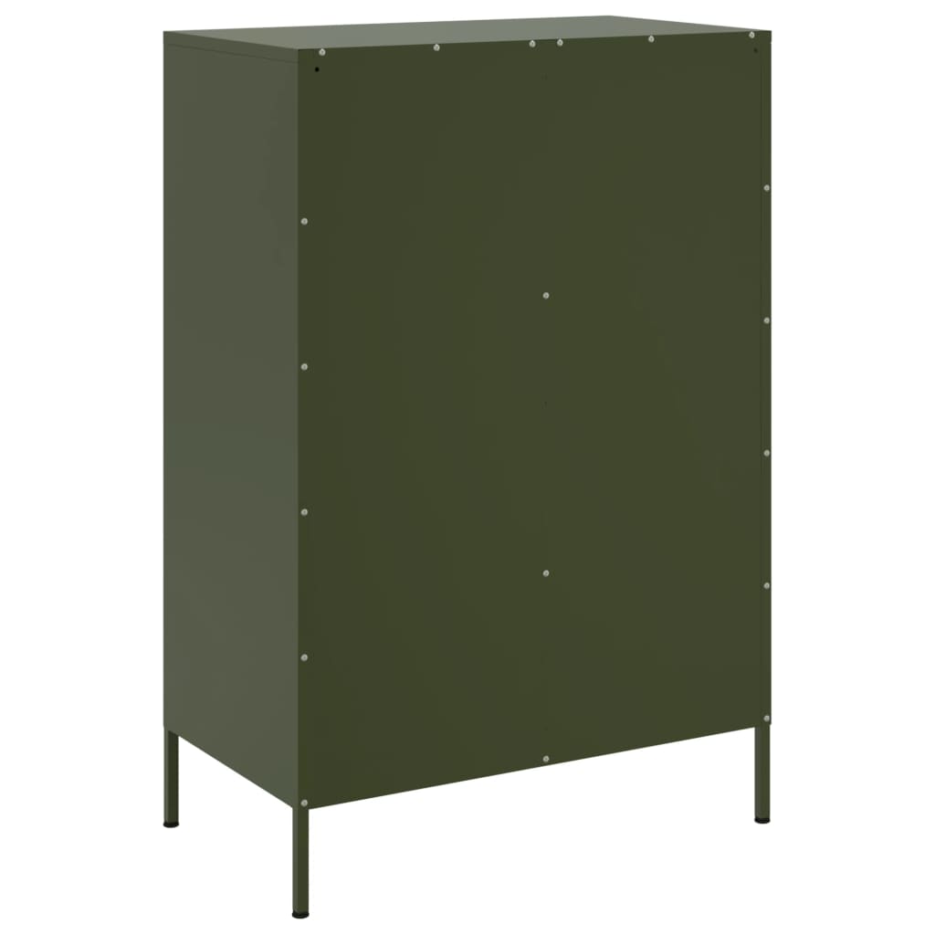 vidaXL Highboard Olivgrün 68x39x101,5 cm Stahls