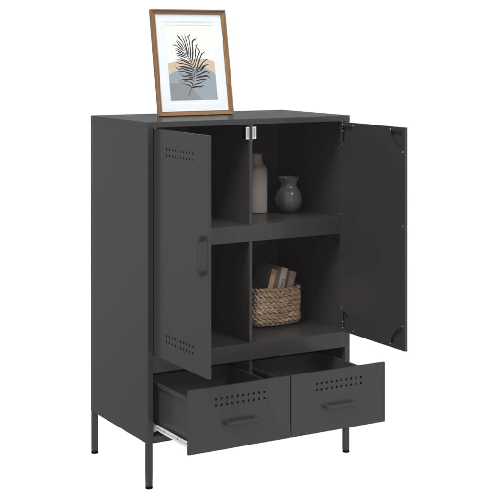 vidaXL Highboard Schwarz 68x39x101,5 cm Stahl