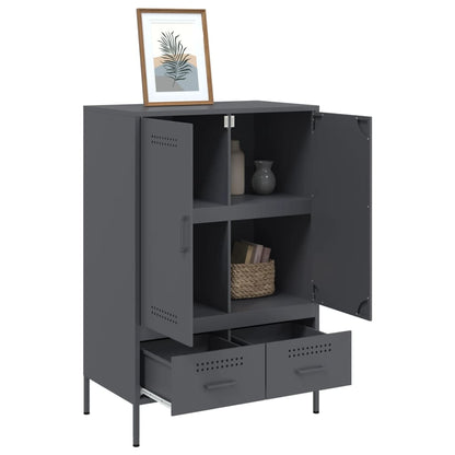 vidaXL Highboard Anthrazit 68x39x101,5 cm Stahl