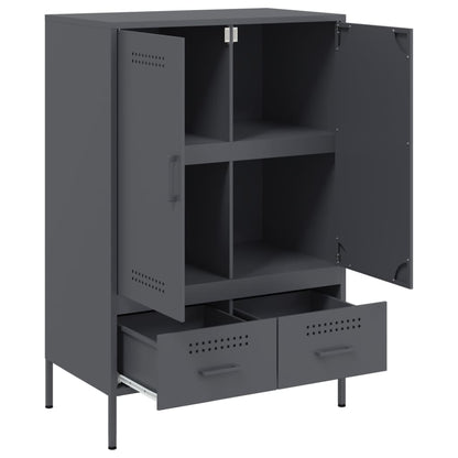 vidaXL Highboard Anthrazit 68x39x101,5 cm Stahl