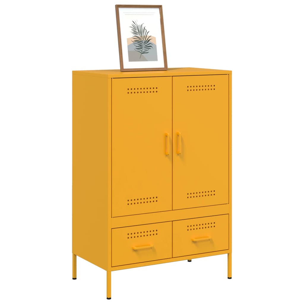 vidaXL Highboard Senfgelb 68x39x101,5 cm Stahl