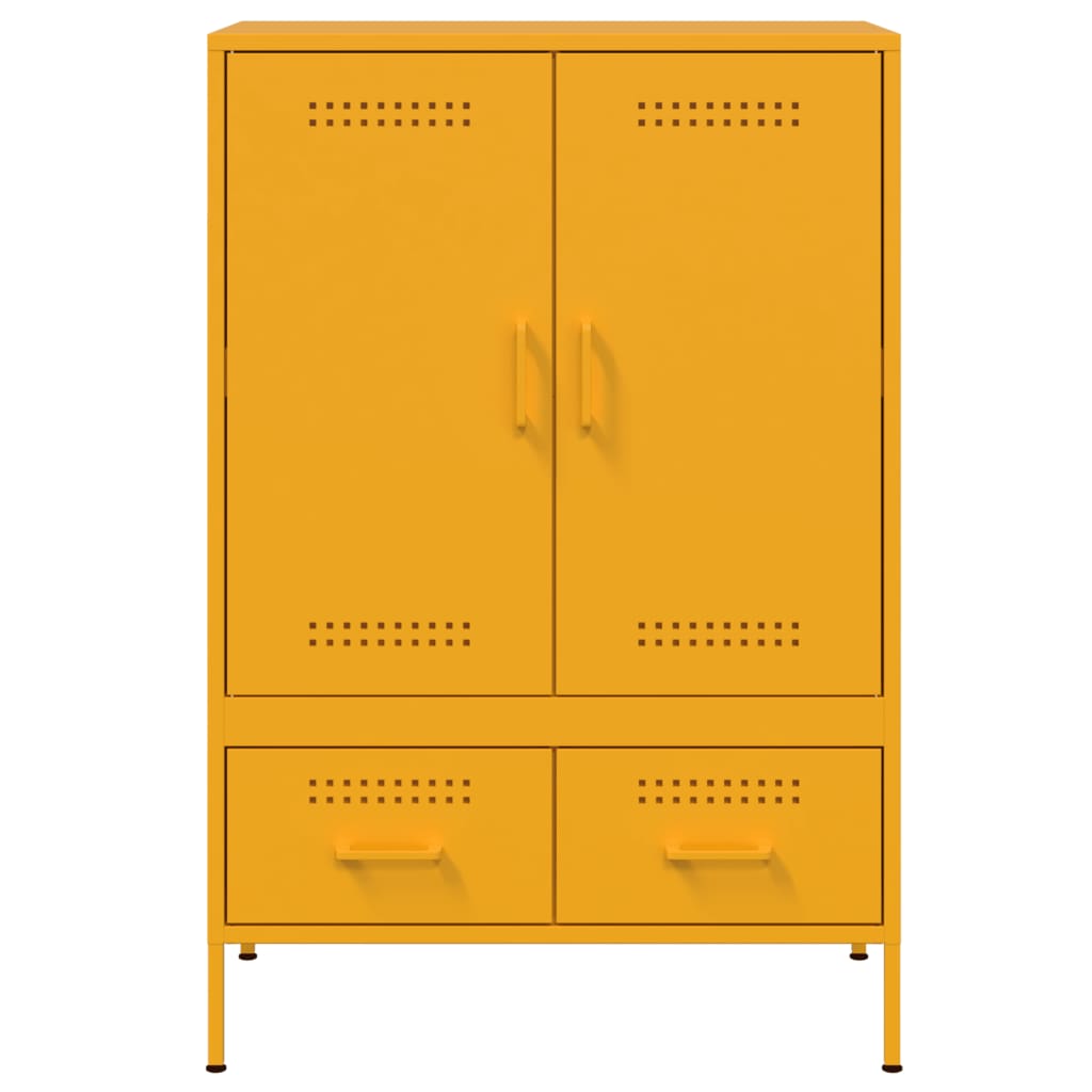 vidaXL Highboard Senfgelb 68x39x101,5 cm Stahl