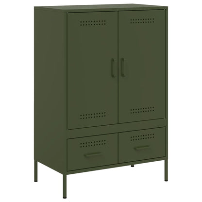 vidaXL Highboard Olivgrün 68x39x101,5 cm Stahls