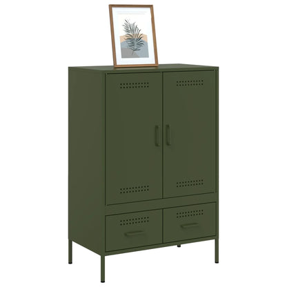 vidaXL Highboard Olivgrün 68x39x101,5 cm Stahls