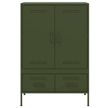 vidaXL Highboard Olivgrün 68x39x101,5 cm Stahls