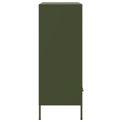 vidaXL Highboard Olivgrün 68x39x101,5 cm Stahls