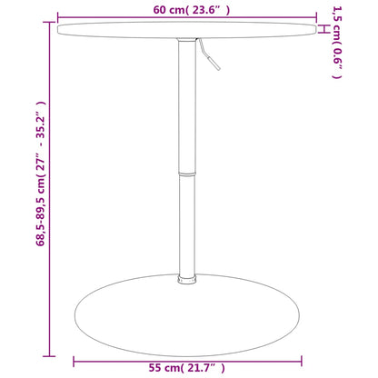 Bartisch Dunkelbraun Ø60x89,5 cm Massivholz Eiche