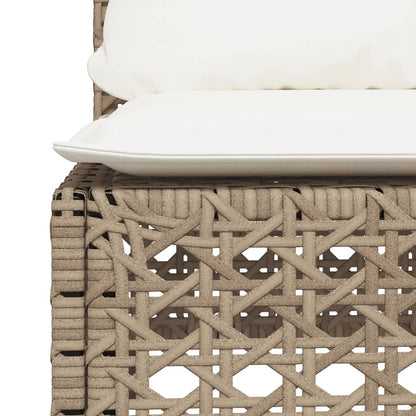 6-tlg. Garten-Sofagarnitur mit Kissen Beige Poly Rattan