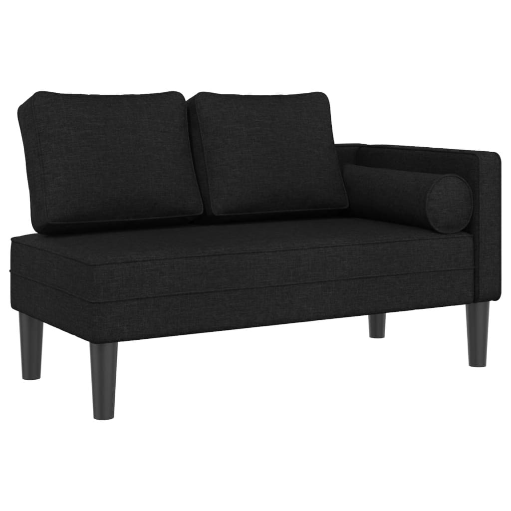 Chaiselongue mit Kissen Schwarz Stoff