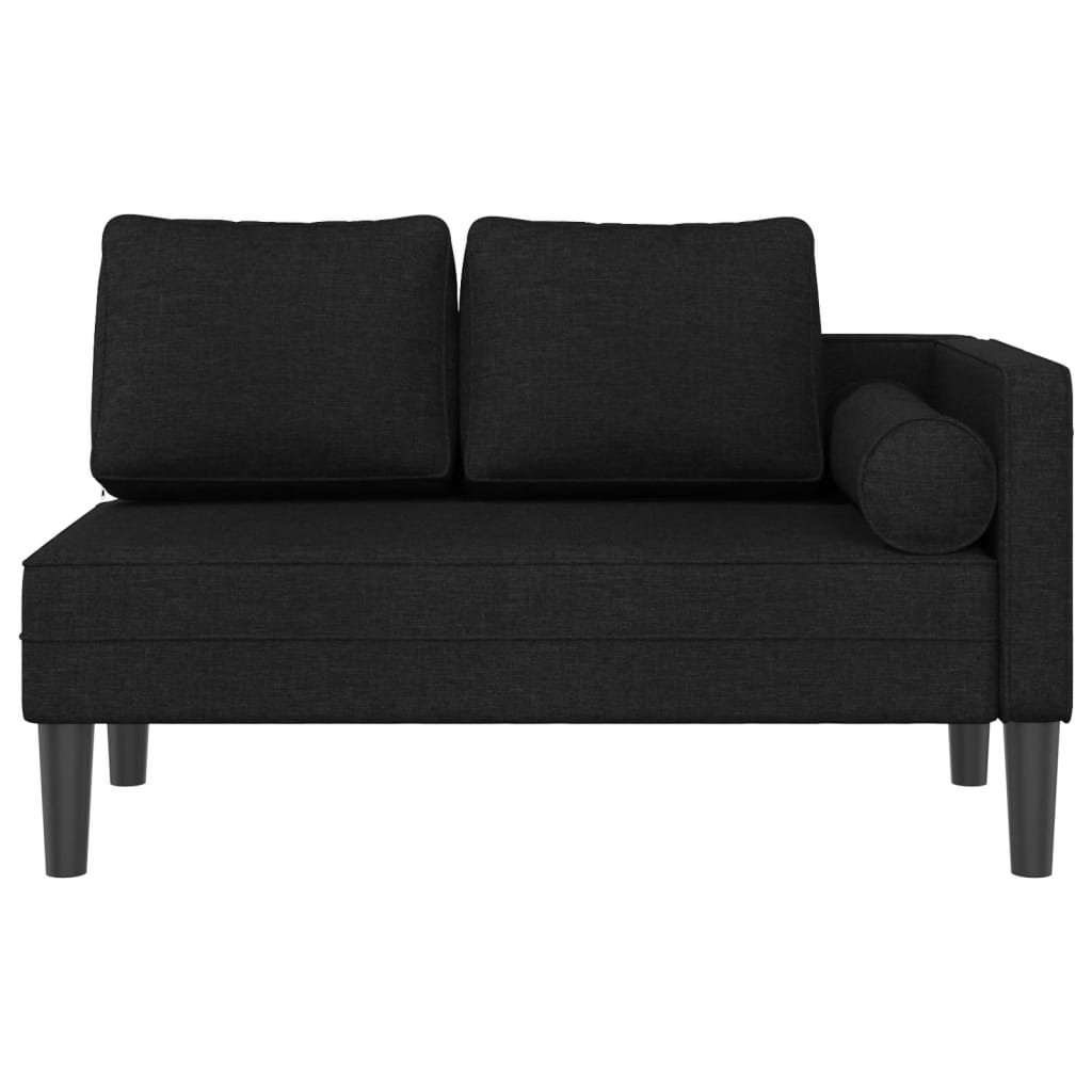 Chaiselongue mit Kissen Schwarz Stoff