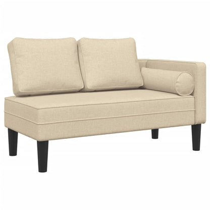 Chaiselongue mit Kissen Creme Stoff