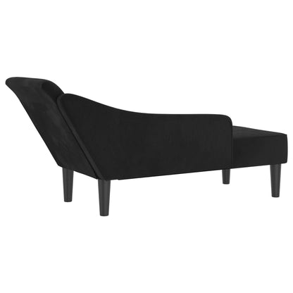 Chaiselongue mit Kissen Schwarz Samt