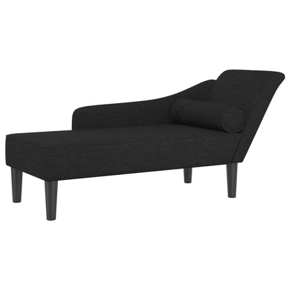 Chaiselongue mit Kissen Schwarz Stoff