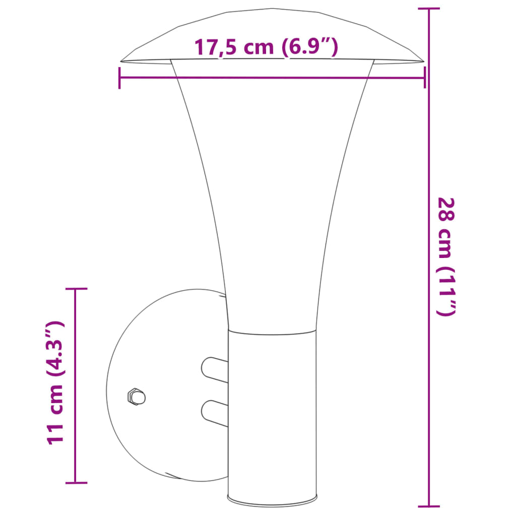 Außenwandleuchten 2 Stk. Schwarz Edelstahl