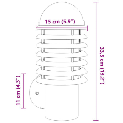 Außenwandleuchten 2 Stk. Silbern Edelstahl