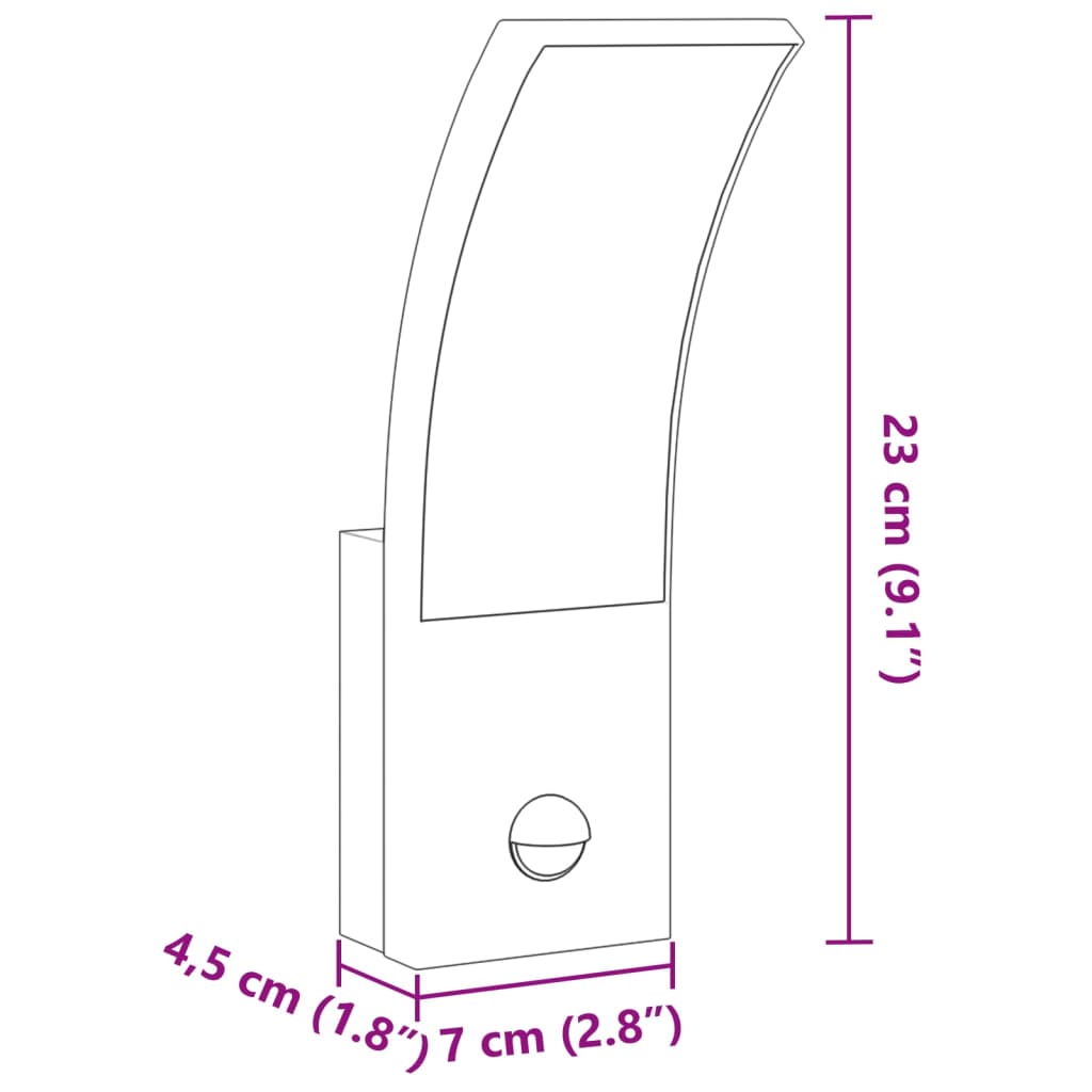 LED-Außenwandleuchte mit Sensor Weiß Aludruckguss