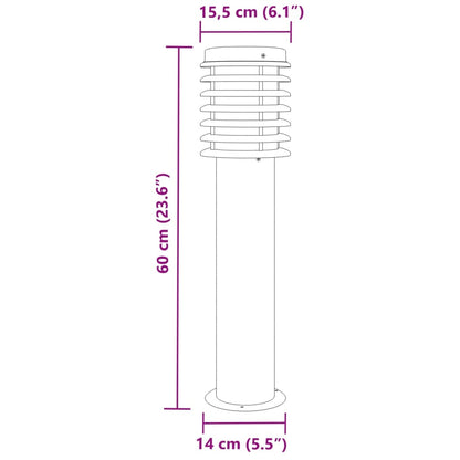 Wegeleuchte Silbern 60 cm Edelstahl