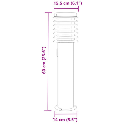 Wegeleuchte mit Steckdose Silbern 60 cm Edelstahl