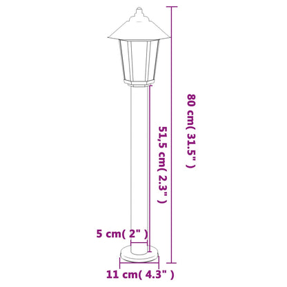 Wegeleuchten 3 Stk. Silbern 80 cm Edelstahl