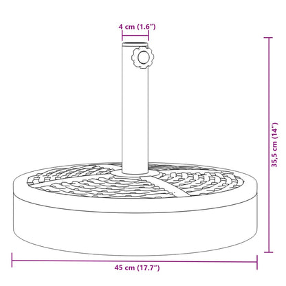 Sonnenschirmständer für Ø38/48 mm Mast 25 kg Rund