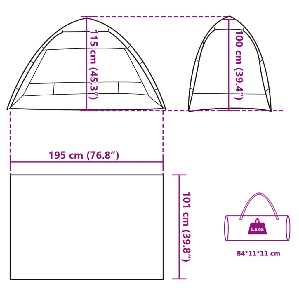 Strandzelt 2 Personen Seegrün Quick Release Wasserdicht