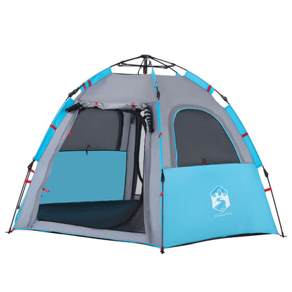 Campingzelt 4 Personen Blau Quick Release