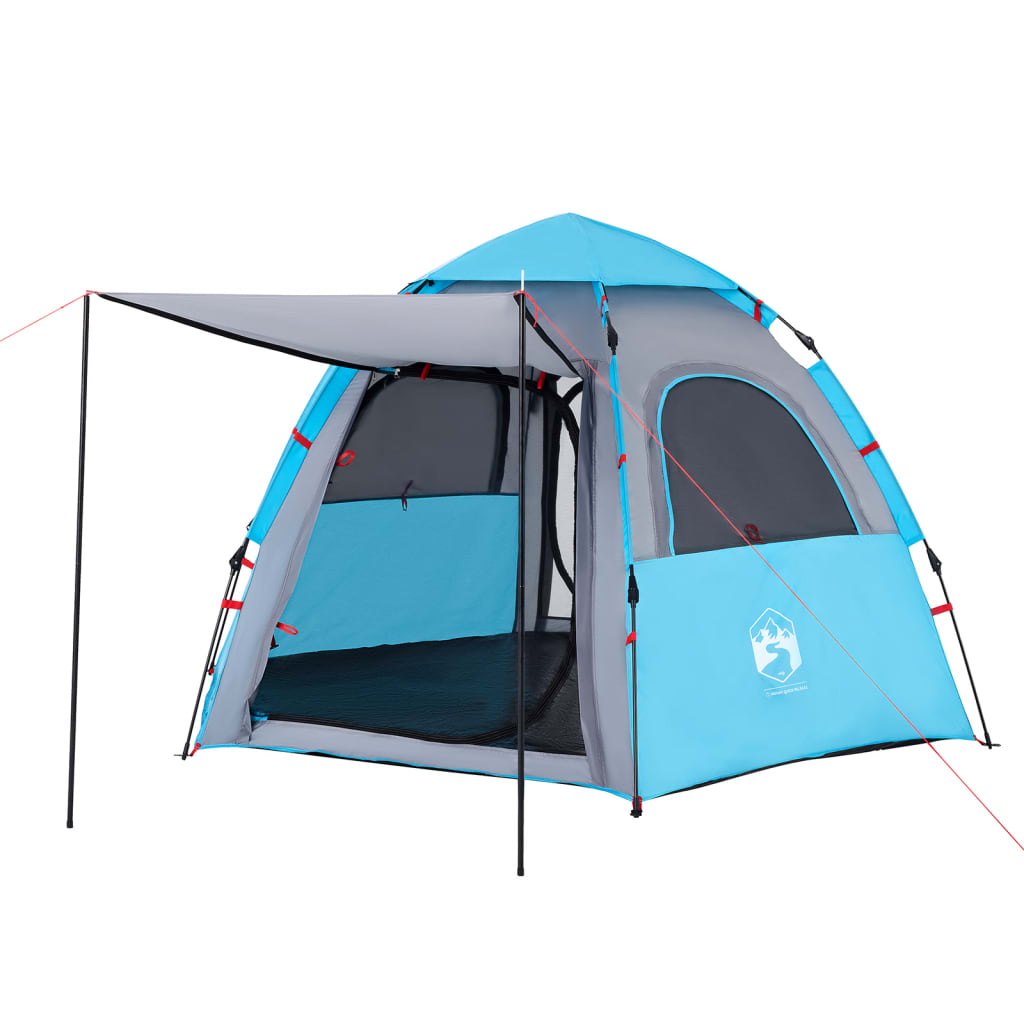 Campingzelt 4 Personen Blau Quick Release