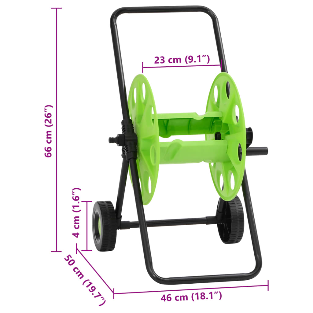 Schlauchwagen für 60 m 1/2" Schlauch Stahl Grün