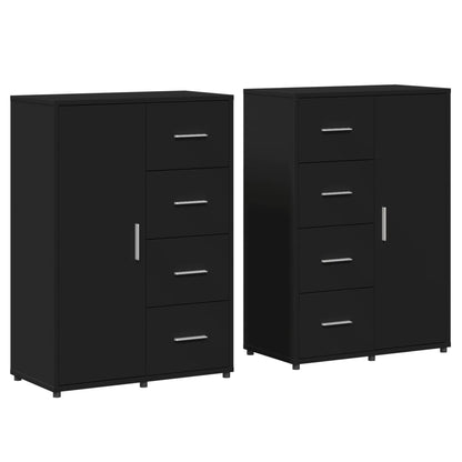 Sideboards 2 Stk. Schwarz 60x31x84 cm Holzwerkstoff