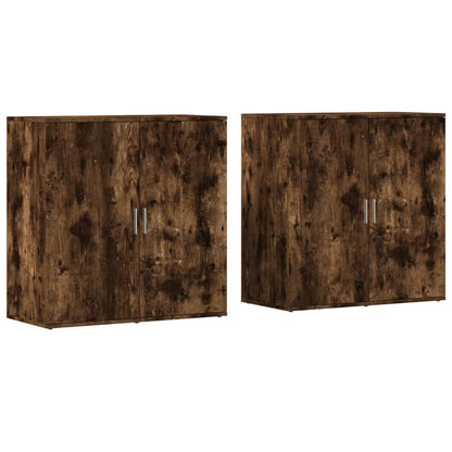 Sideboards 2 Stk. Räuchereiche 79x38x80 cm Holzwerkstoff