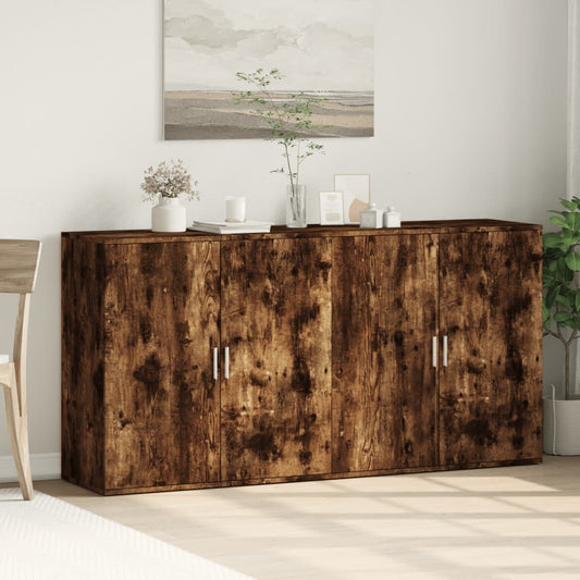 Sideboards 2 Stk. Räuchereiche 79x38x80 cm Holzwerkstoff