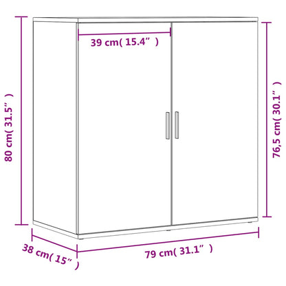 Sideboards 2 Stk. Räuchereiche 79x38x80 cm Holzwerkstoff