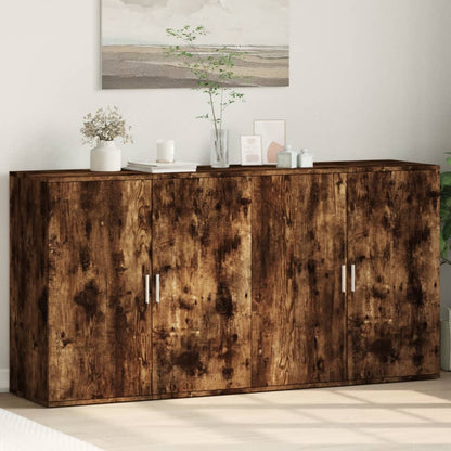 Sideboards 2 Stk. Räuchereiche 79x38x80 cm Holzwerkstoff