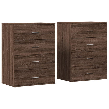 Sideboards 2 Stk. Braun Eichen-Optik 60x39x80 cm Holzwerkstoff