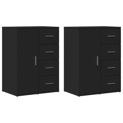 Sideboards 2 Stk. Schwarz 59x39x80 cm Holzwerkstoff