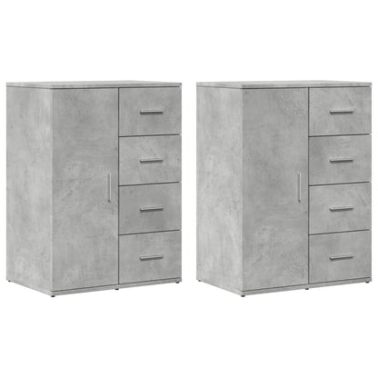 Sideboards 2 Stk. Betongrau 59x39x80 cm Holzwerkstoff