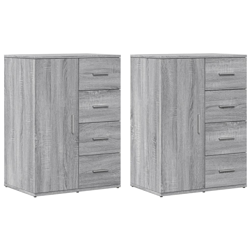 Sideboards 2 Stk. Grau Sonoma 59x39x80 cm Holzwerkstoff